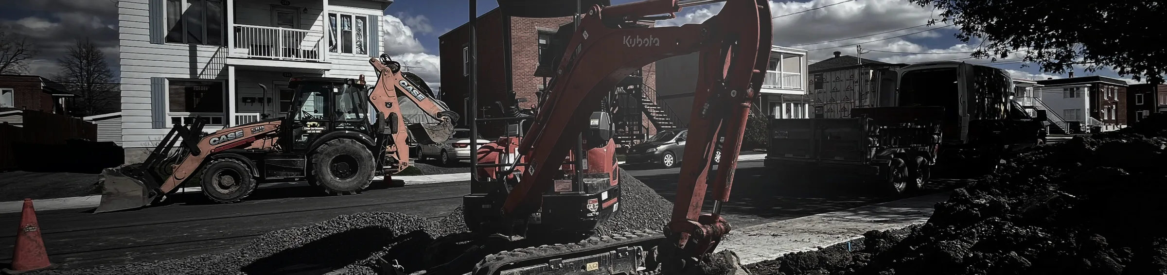 Excavatrice Ethier-Berthiaume sur un chantier